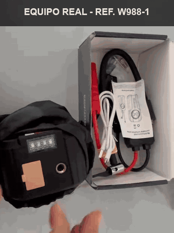 GIF real del contenido y pantalla del W988-1