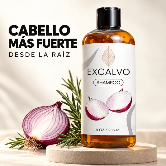 SHAMPOO EXCALVO Y OBSEQUIO - CABELLO MÁS FUERTE COMIENZA EN LA RAÍZ