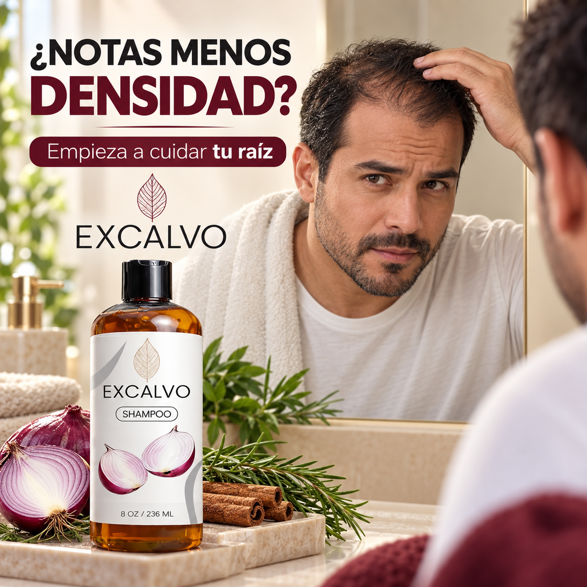SHAMPOO EXCALVO Y OBSEQUIO - CABELLO MÁS FUERTE COMIENZA EN LA RAÍZ