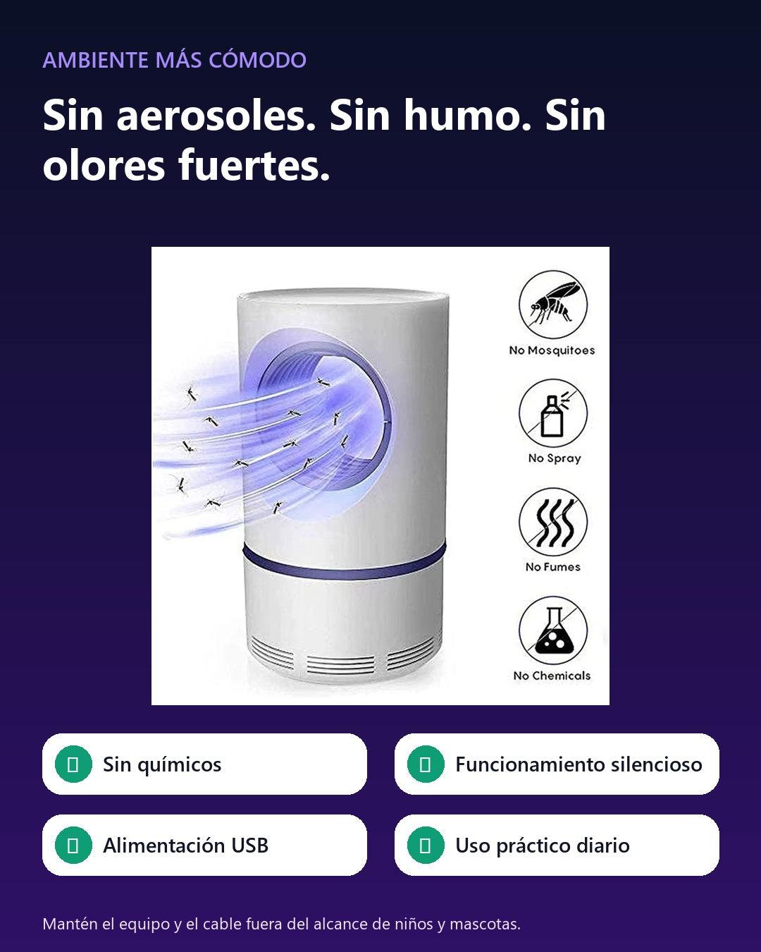 Mata Mosquitos Lámpara Eléctrica - **Duerme tranquilo. Que el zumbido no mande en tu noche.