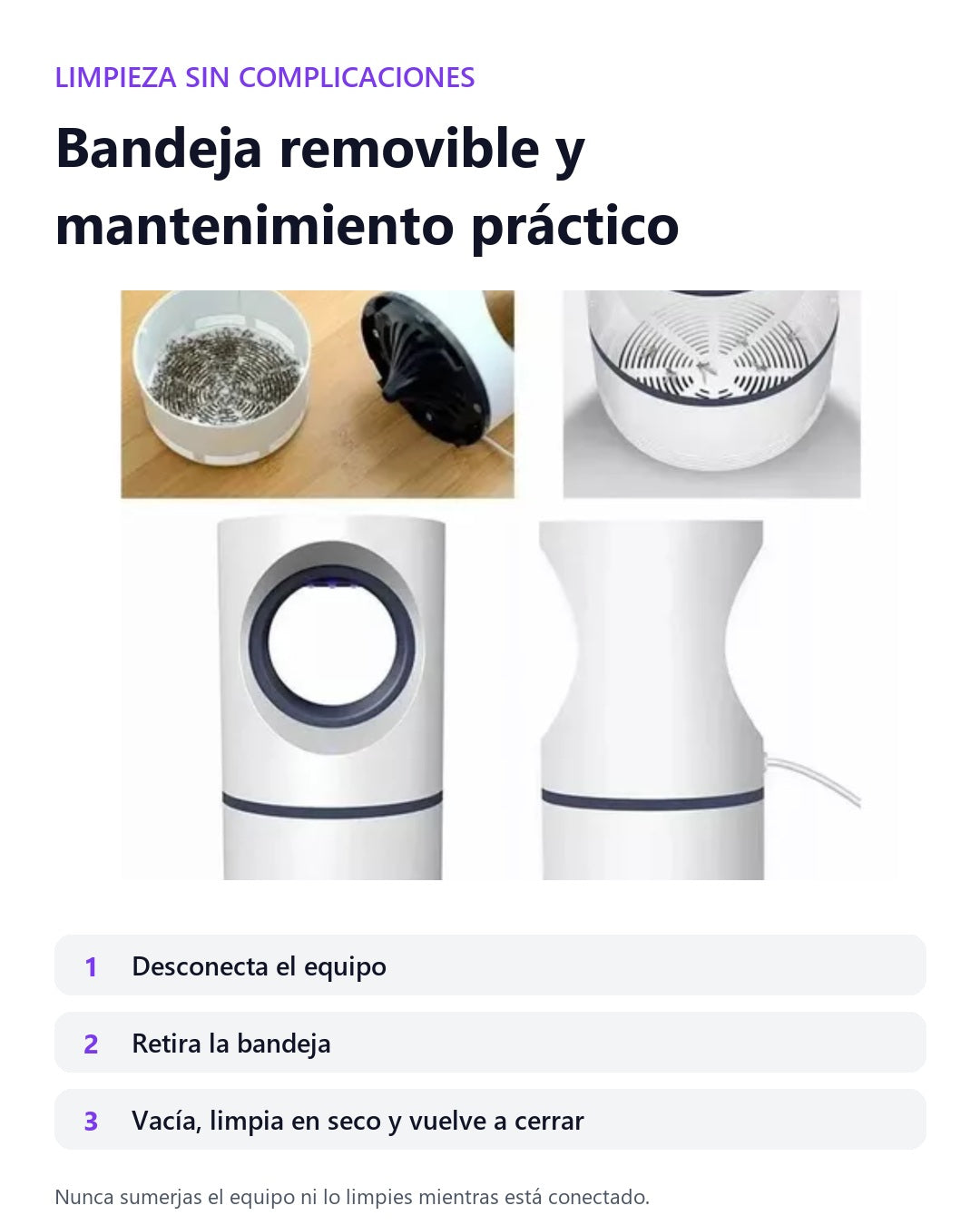 Limpieza de la bandeja