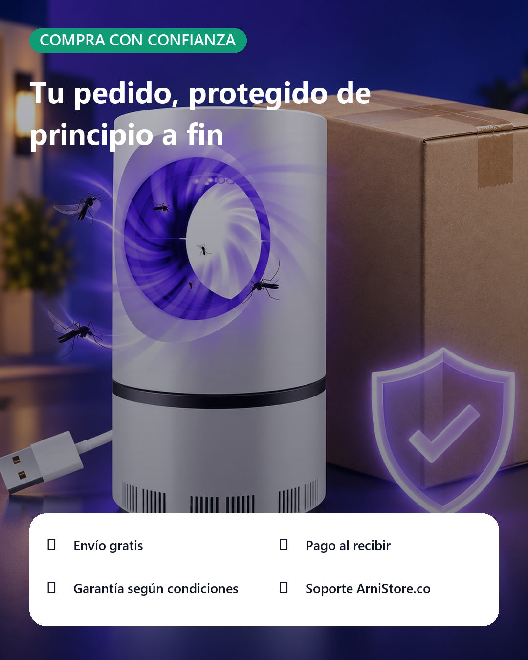 Mata Mosquitos Lámpara Eléctrica - **Duerme tranquilo. Que el zumbido no mande en tu noche.
