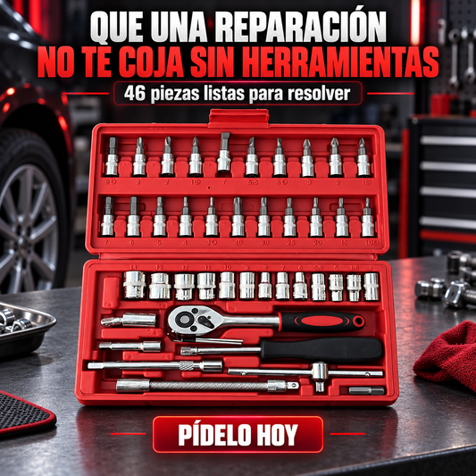 Juego De Copas Raches X 46 Piezas - TU TALLER PORTÁTIL PARA CARRO, MOTO Y HOGAR