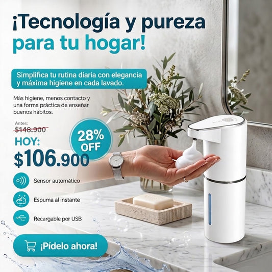 Dispensador Automatico Jabon En Espuma - Oferta Especial - Deseo de baño moderno y organizado