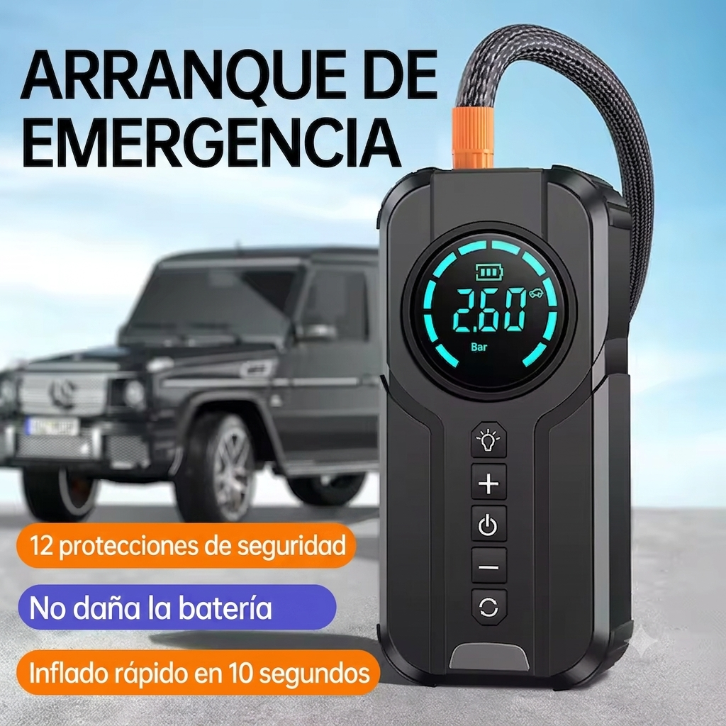 ARRANCADOR BATERIA +COMPRESOR - Si Tienes Carro, Esto No Es un Lujo... Es una Necesidad