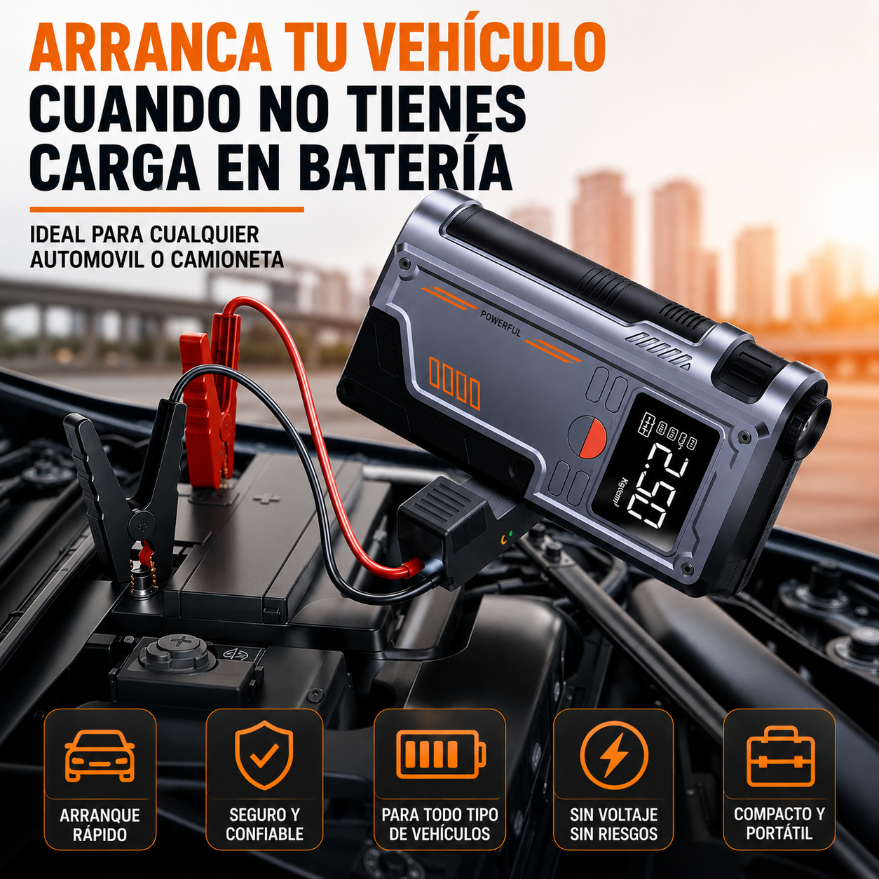 ARRANCADOR BATERIA +COMPRESOR - Si Tienes Carro, Esto No Es un Lujo... Es una Necesidad