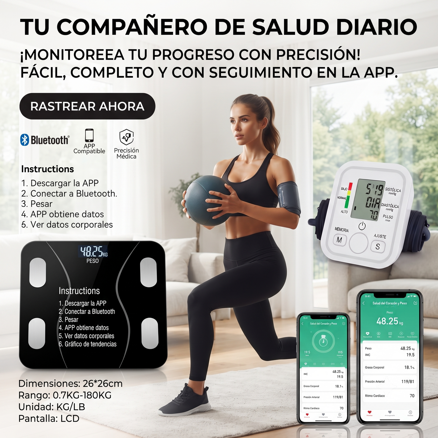 COMBO TENSIOMETRO + BASCULA INTELIGENTE