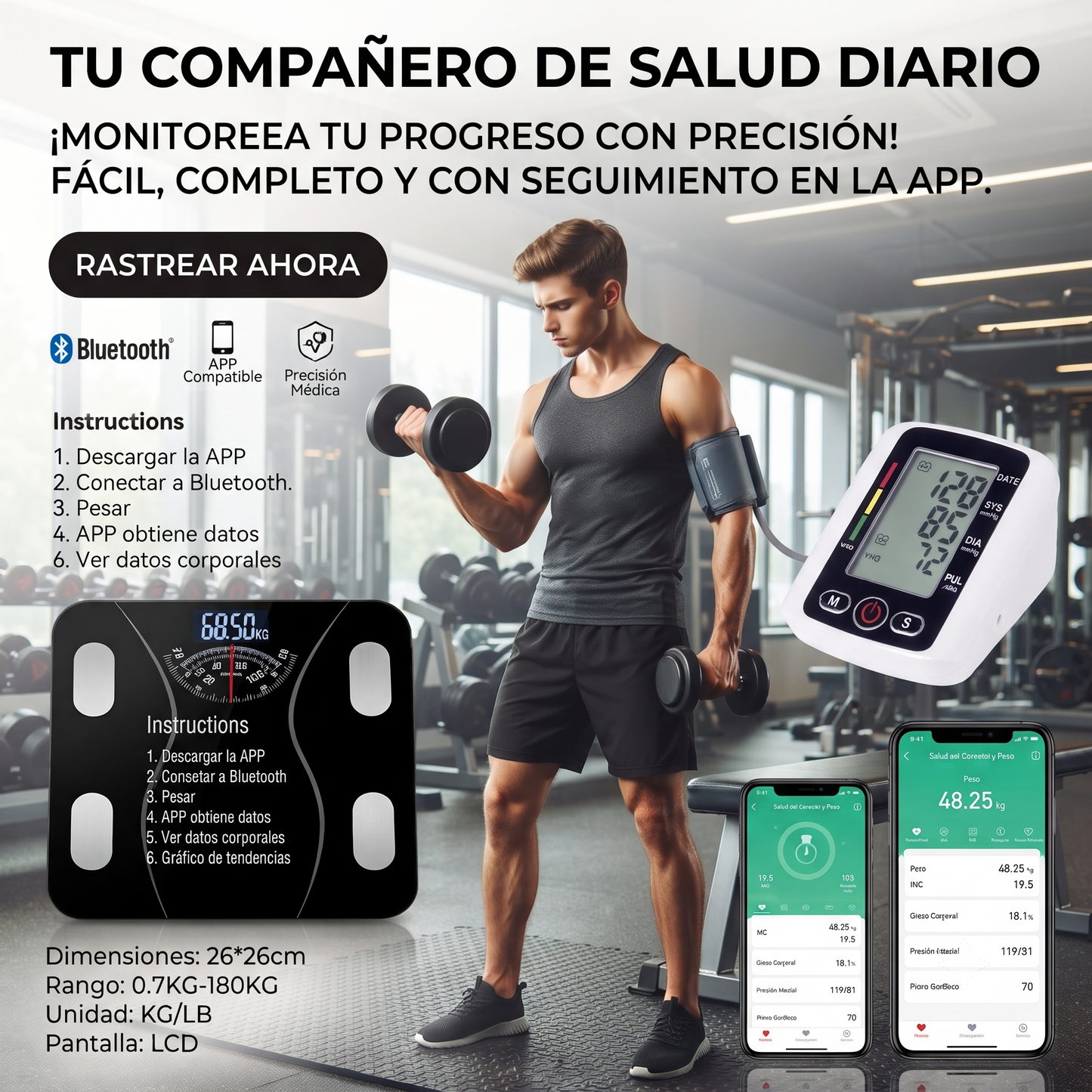 COMBO TENSIOMETRO + BASCULA INTELIGENTE