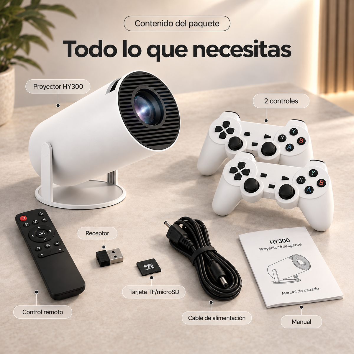 PROYECTOR CONSOLA JUEGOS HY300 - Convierte cualquier espacio en tu cine y sala de juegos