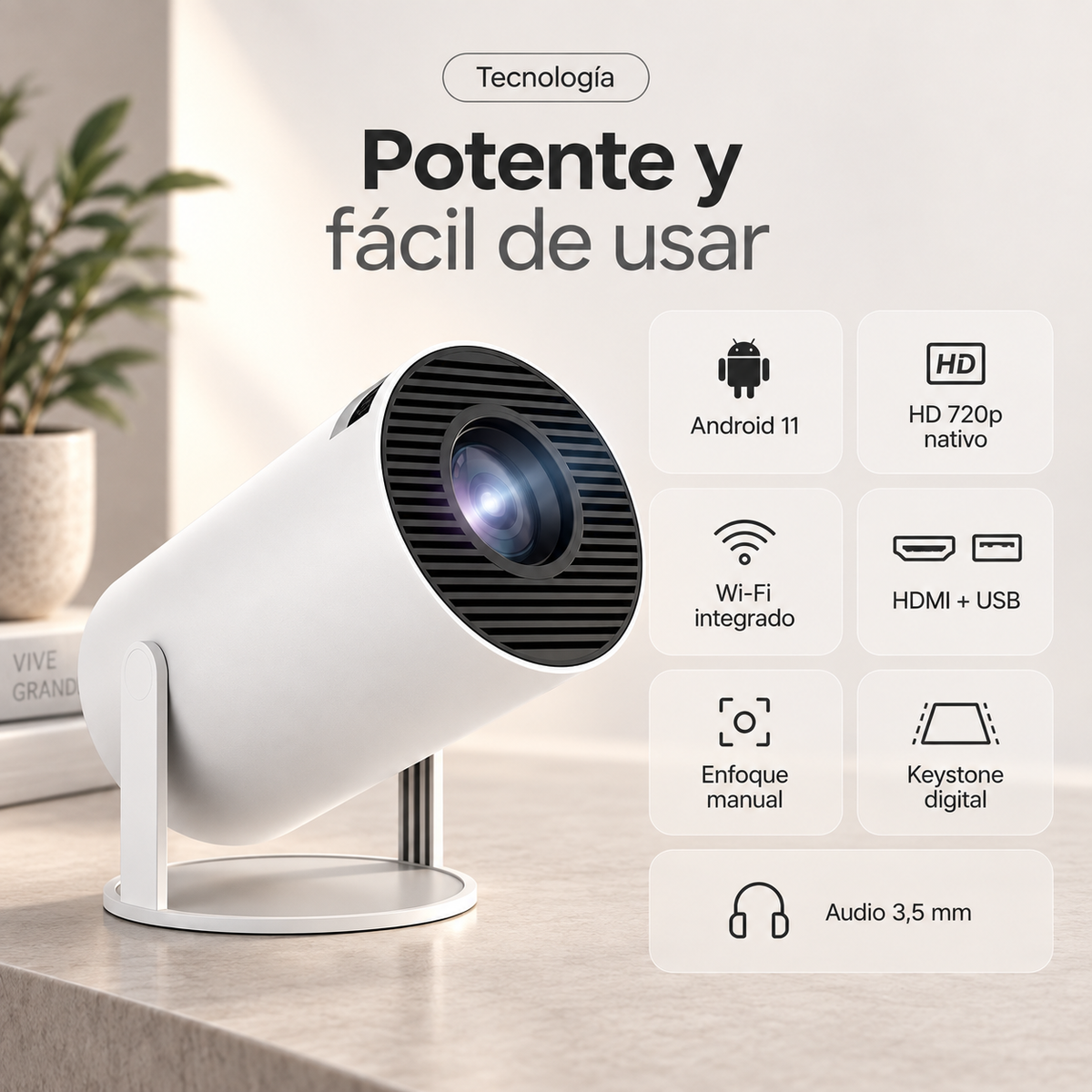 PROYECTOR CONSOLA JUEGOS HY300 - Convierte cualquier espacio en tu cine y sala de juegos