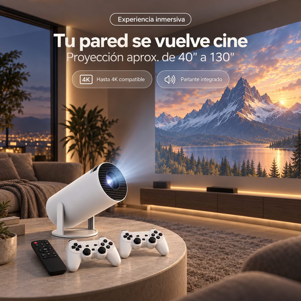 PROYECTOR CONSOLA JUEGOS HY300 - Convierte cualquier espacio en tu cine y sala de juegos