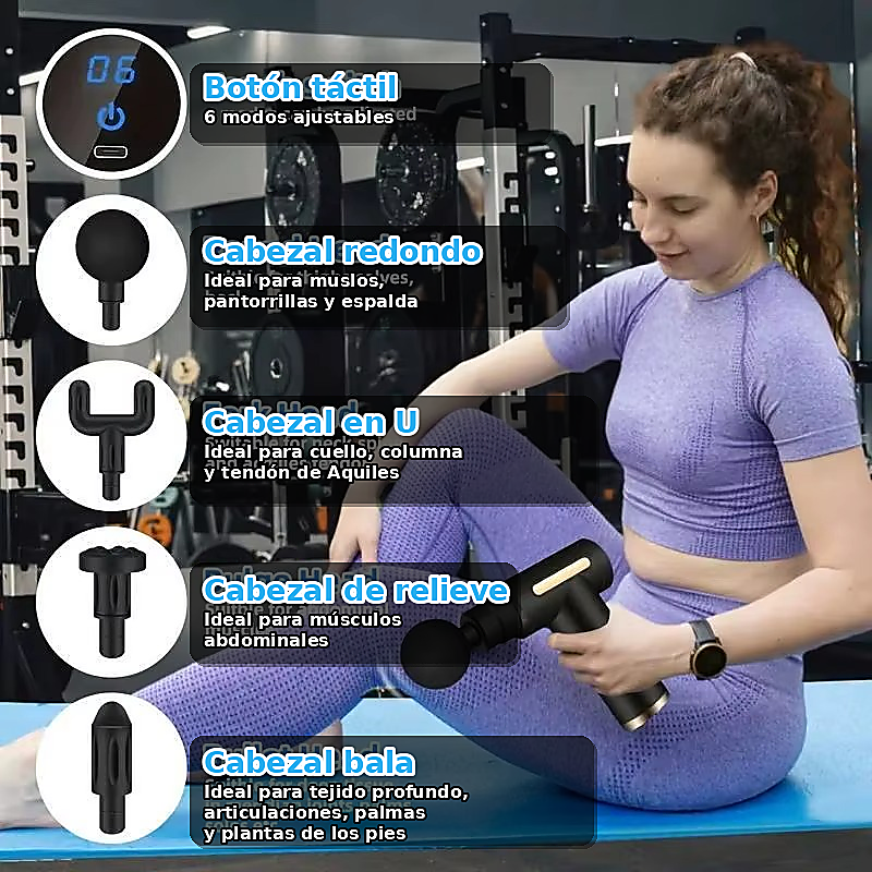 Combo RelaxPro 2 en 1: Pistola Masajeadora + Parche EMS para Relajarte en Casa