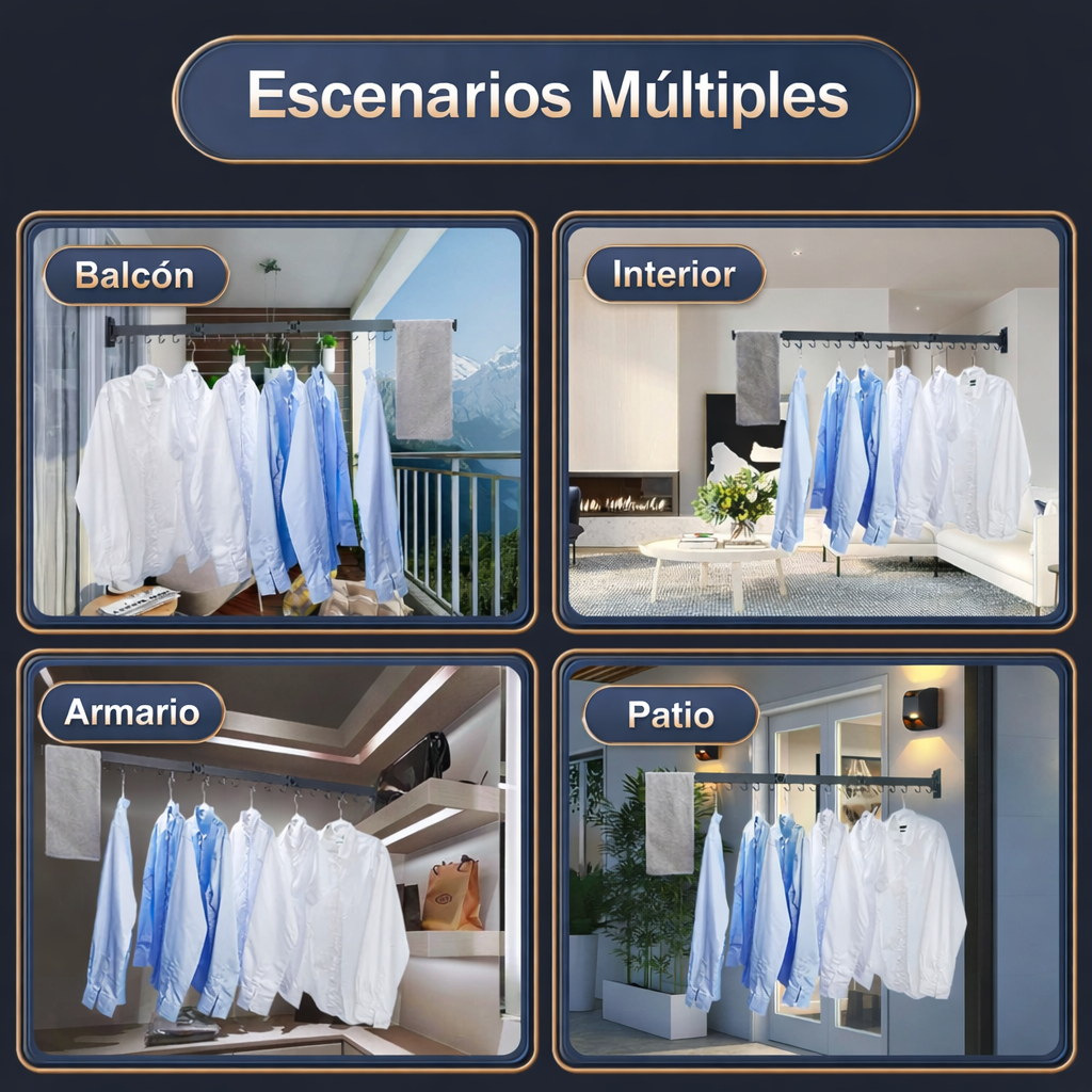 Tendedero de Ropa Invisible 360° | Más Espacio en Tu Hogar