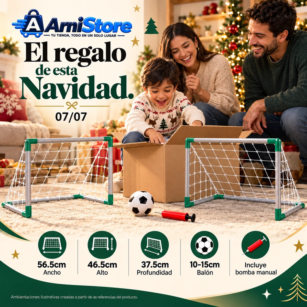 KIT ARQUERÍAS JUEGO FUTBOL PARA NIÑOS - Suelta la pantalla. Que ruede el balón.