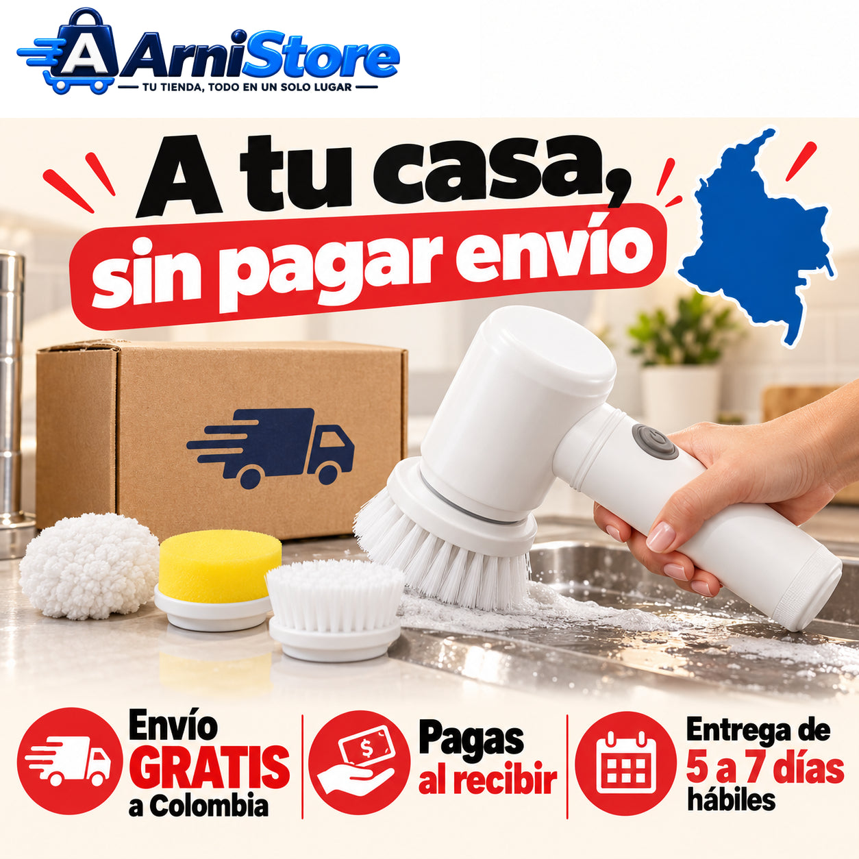 Envío gratis a Colombia. Pagas al recibir. Entrega de 5 a 7 días hábiles.