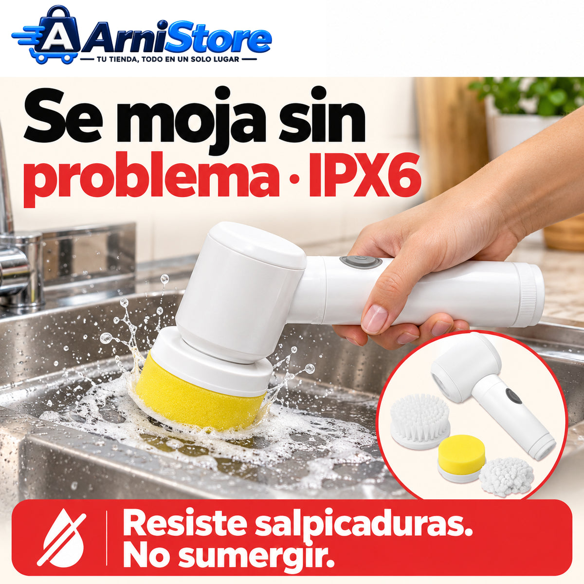 Cepillo Limpiador Giratorio 5 en 1 para el Hogar - Cuando Limpiar Se Te Hace Muy Facil