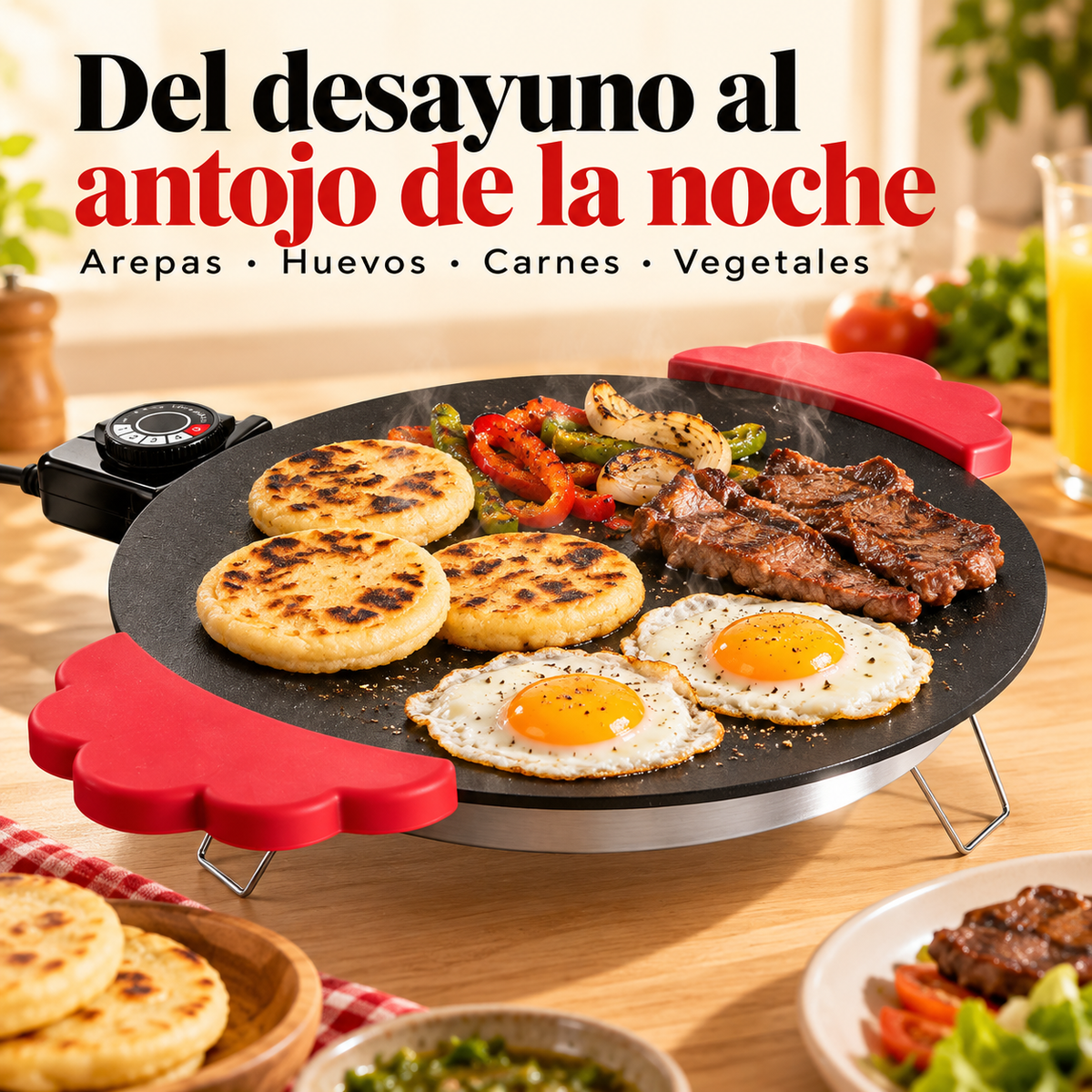 Parrilla Eléctrica Coreana Antiadherente 800W – 5 Temperaturas - Comer Rico y Saludable