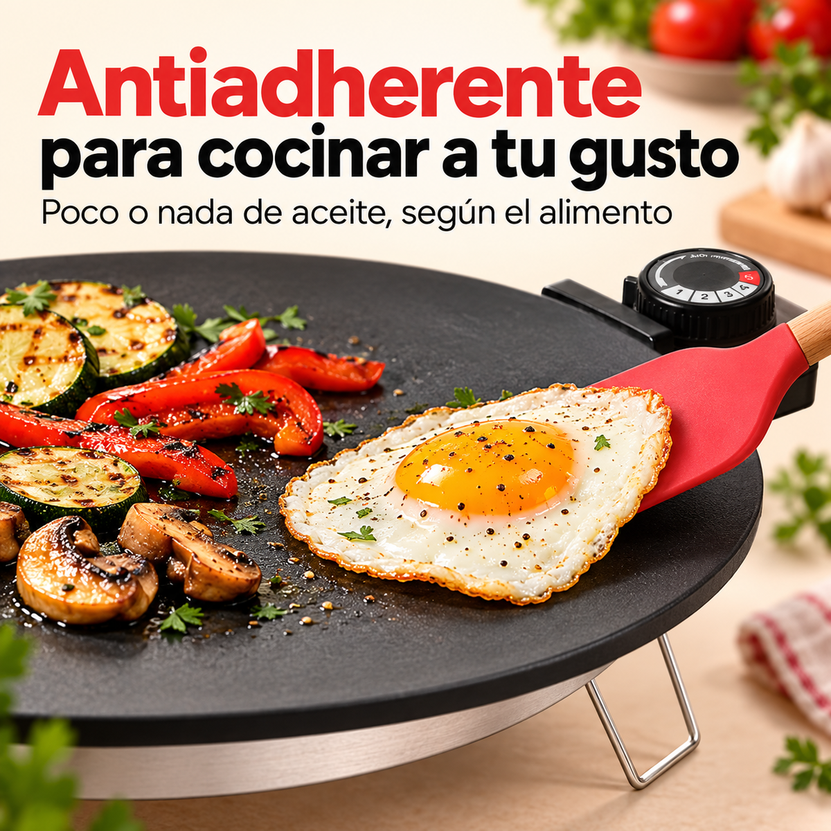 Parrilla Eléctrica Coreana Antiadherente 800W – 5 Temperaturas - Comer Rico y Saludable