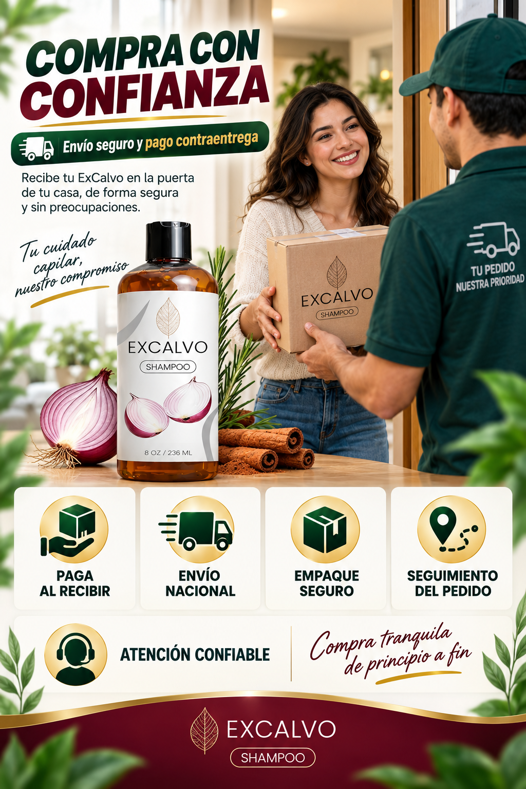 Compra ExCalvo con confianza, pago al recibir, envío nacional, empaque seguro y seguimiento del pedido