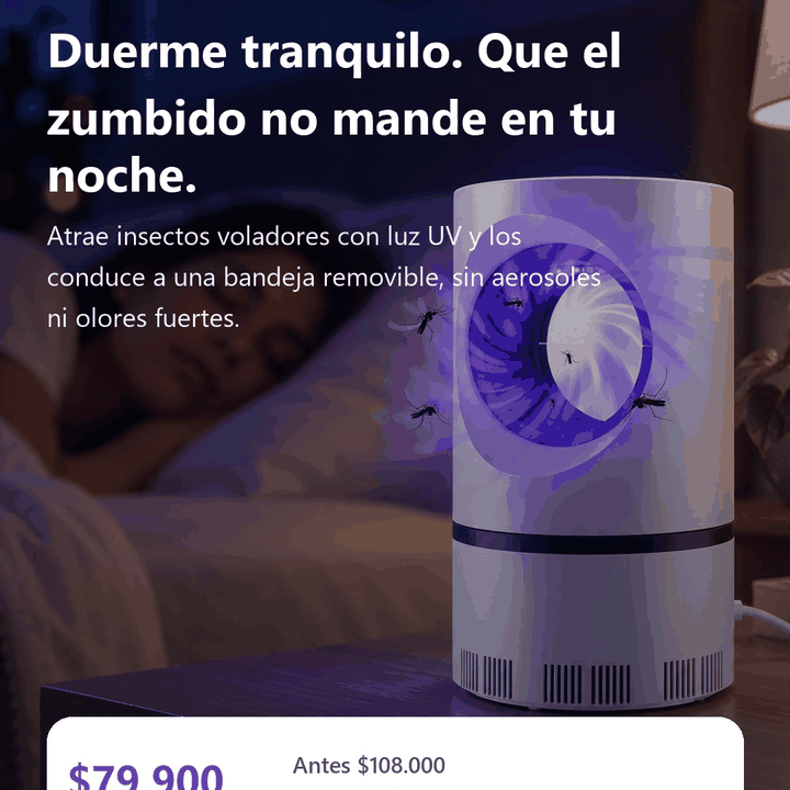 Funcionamiento de la lámpara mata mosquitos