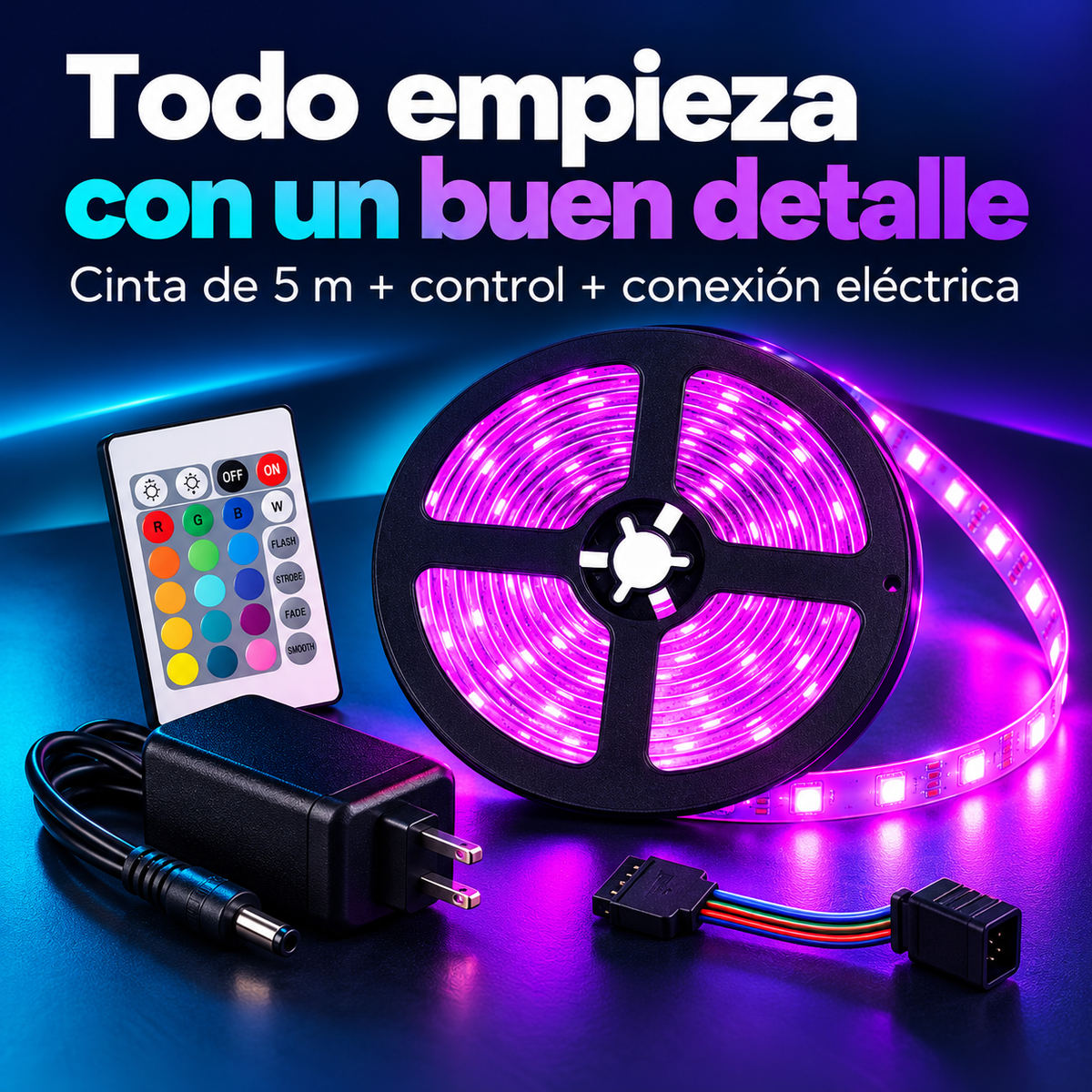 Combo de 2 Cintas Luz LED 5 Metros . Alumbra Tus Espacios y Crea tu Ambiente Especial