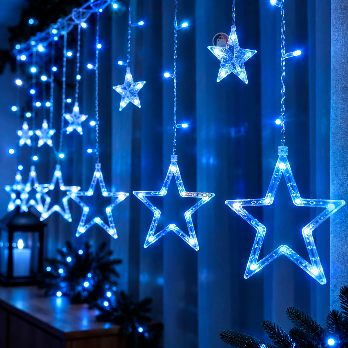 Cortina Luz Estrella LED Cadena Navidad - Convierte tu espacio en un rincón que brilla