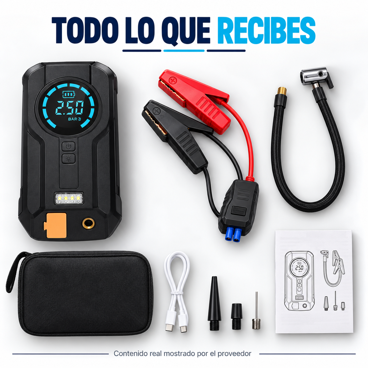 ARRANCADOR BATERIA +COMPRESOR - Si Tienes Carro, Esto No Es un Lujo... Es una Necesidad